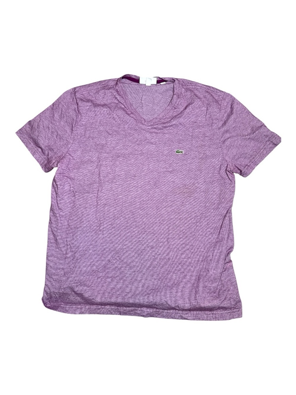 Lacoste Men's Lavender Heather V-Neck Tee Size 7 (XXL)